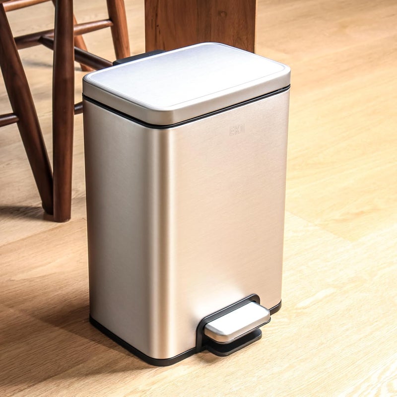 EKO Madison 12L Step can Wastebasket, Brushed Stainless - Image 5