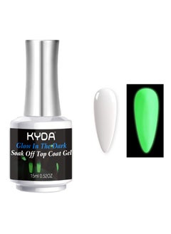 KYDA 15Ml Glow In The Dark Nail Gel Top Coat Luminous Nail Gel Top Coat For Nail Art Transparent Universal Nail Gel Seal Top Coat Uv Led Nail Gel Polish 0.52 Fl Oz  - Image 1