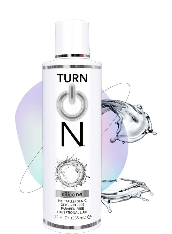 Turn On Silicone Based Lube 12 Ounce Premium Personal Lubricant - Ph-Balanced Hypoallergenic Glycerin And Paraben Free Intimacy, Water-Based - Image 1