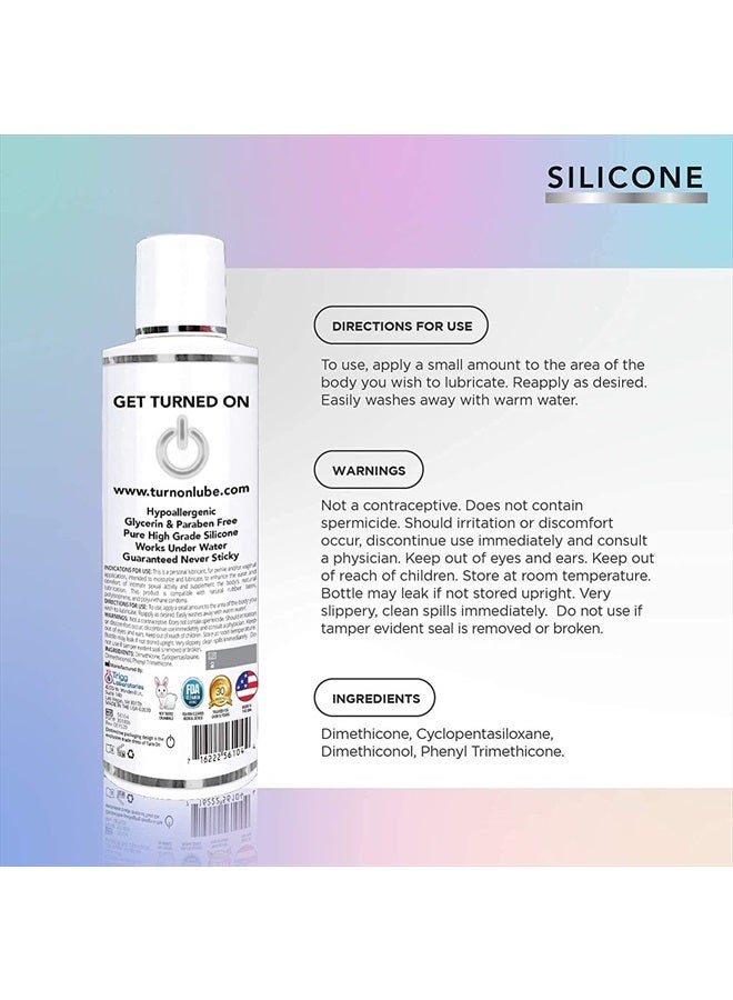 Turn On Silicone Based Lube 12 Ounce Premium Personal Lubricant - Ph-Balanced Hypoallergenic Glycerin And Paraben Free Intimacy, Water-Based - Image 2