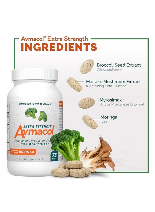 Nutramax Laboratories Nutramax Laboratories Avmacol Extra Strength #1 Researched Sulforaphane-Producing Brand for Detoxification, Antioxidant Support, Immune Health, Adults & Children, Moringa, 75 Tablets  - Image 2