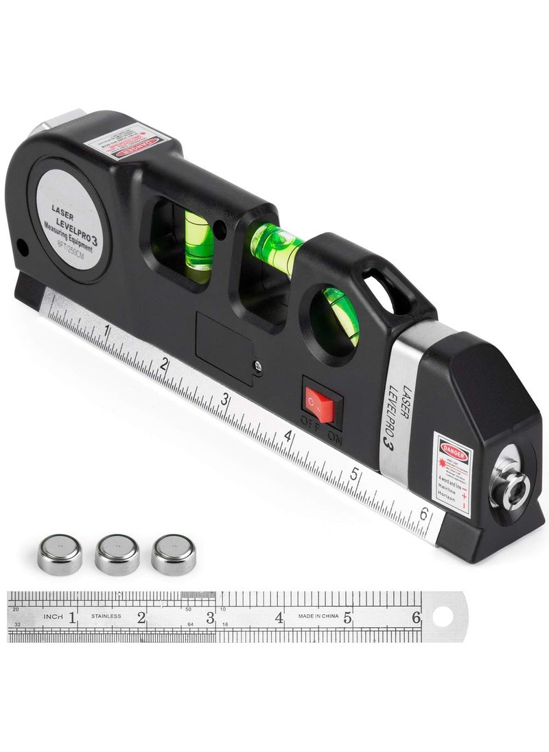 VATTU VATTU Laser Level Tool Multipurpose Laser Level Kit Standard Cross Line level Line leveler Beam Tool with Metric Rulers  - Image 1