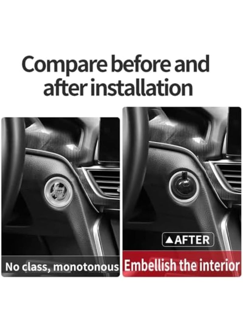 SYOSI Car Starter Button Cover, Push to Start Button Protector for Car & Motorcycle, Universal Easy Install, Durable Accessory for Interior Decoration (Black) - Image 3