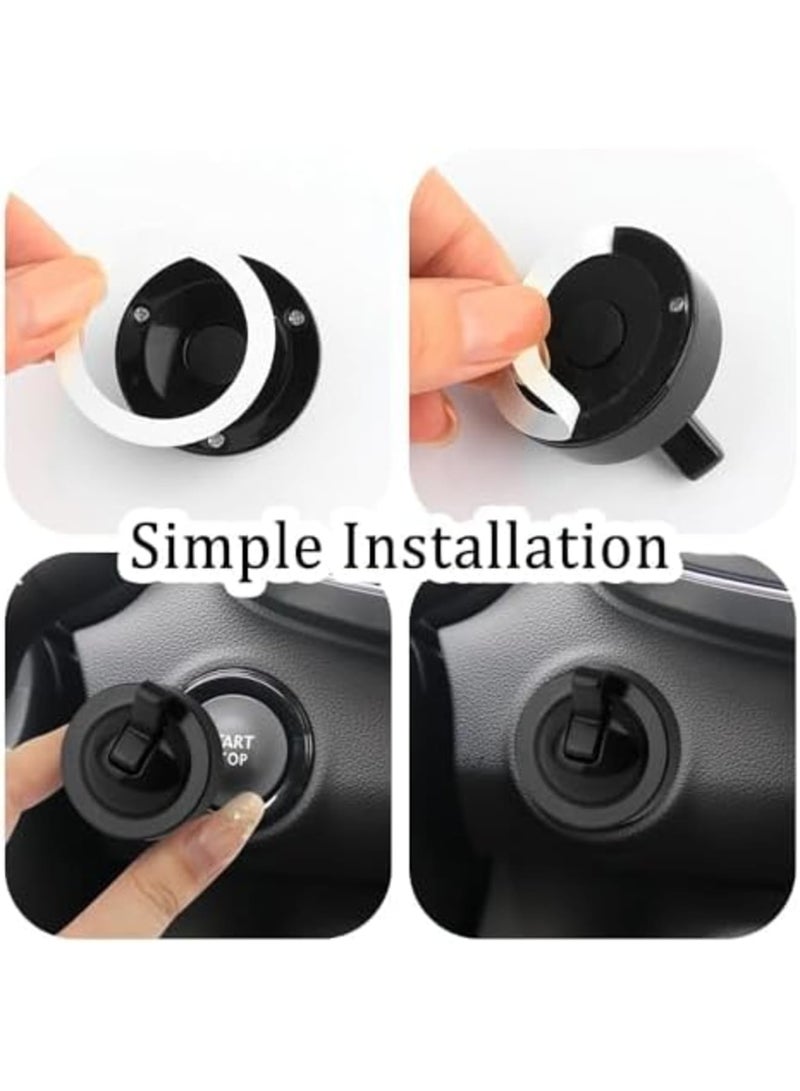 SYOSI Car Starter Button Cover, Push to Start Button Protector for Car & Motorcycle, Universal Easy Install, Durable Accessory for Interior Decoration (Black) - Image 4