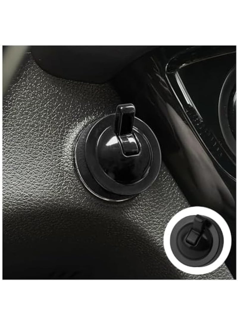 SYOSI Car Starter Button Cover, Push to Start Button Protector for Car & Motorcycle, Universal Easy Install, Durable Accessory for Interior Decoration (Black) - Image 2