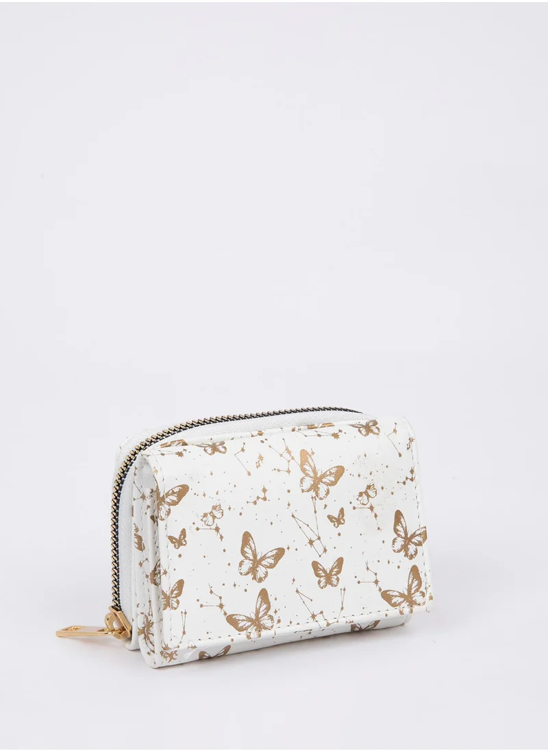 DeFacto Butterfly Patterned Faux Leather Wallet