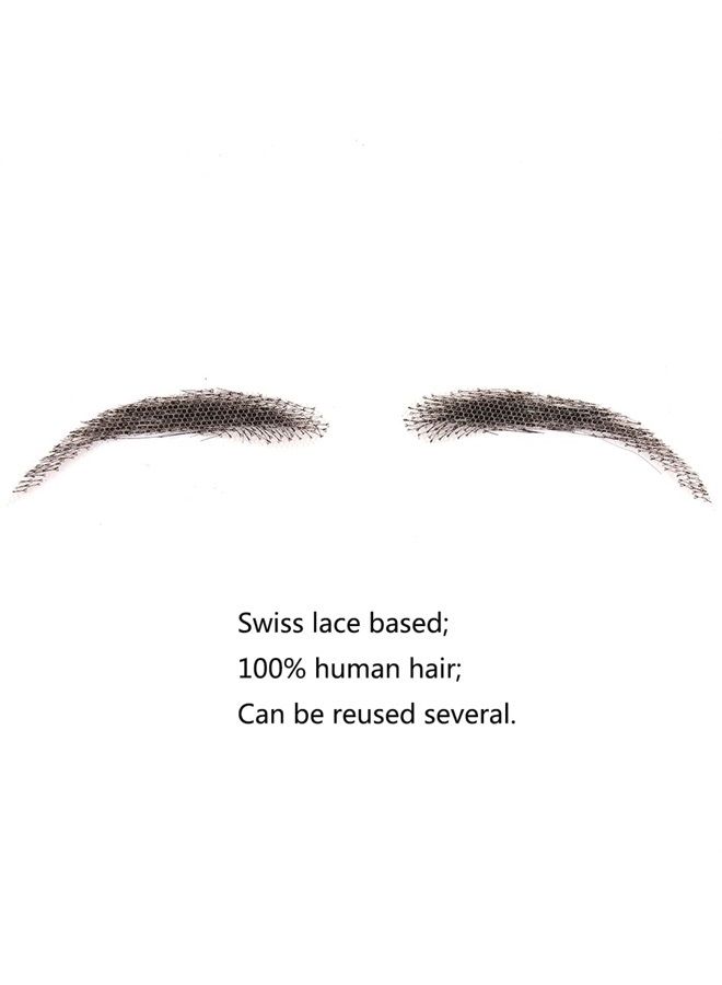 CliCling MMB2-1B Human Hair Artificial Handmade Crochet Invisible Realistic Natural Fake Eyebrows - Image 3