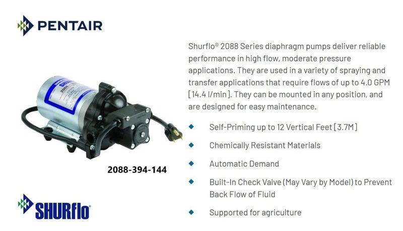 SHURFLO 2088-394-144 3.0 GPM Demand Water Pump - Image 2