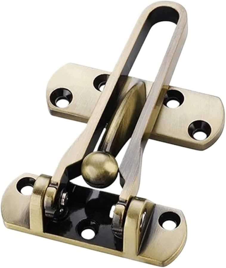 Bolt Home Anti Theft Door Bar Lock Stainless Steel Safety Bedroom Kids Hotel Black Rubber - Image 3