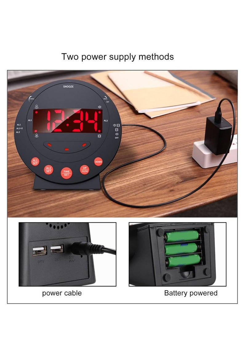 Loud Alarm Clock with Bed Shaker Vibrating Alarm Clock with Flash Light Brightness Adjustable Snooze Dual Alarm Setting USB Charger Port LED Digital Display12H/24H - pzsku/ZFE9FAE1EA3C361AF7969Z/45/_/1714388573/eb4033f3-8065-42a7-a434-799da8e78993