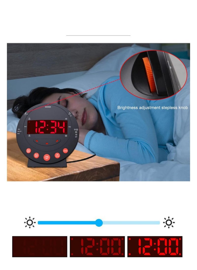 Loud Alarm Clock with Bed Shaker Vibrating Alarm Clock with Flash Light Brightness Adjustable Snooze Dual Alarm Setting USB Charger Port LED Digital Display12H/24H - pzsku/ZFE9FAE1EA3C361AF7969Z/45/_/1714601173/056fb6f0-3477-4c06-a036-c5f85e831c4e