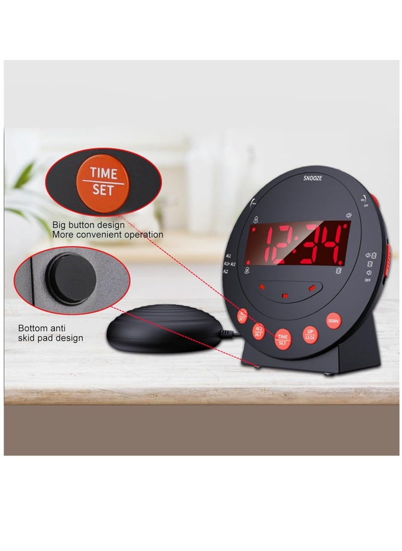 Loud Alarm Clock with Bed Shaker Vibrating Alarm Clock with Flash Light Brightness Adjustable Snooze Dual Alarm Setting USB Charger Port LED Digital Display12H/24H - pzsku/ZFE9FAE1EA3C361AF7969Z/45/_/1714601175/9788bbf4-cc69-4492-892b-35db0368f434