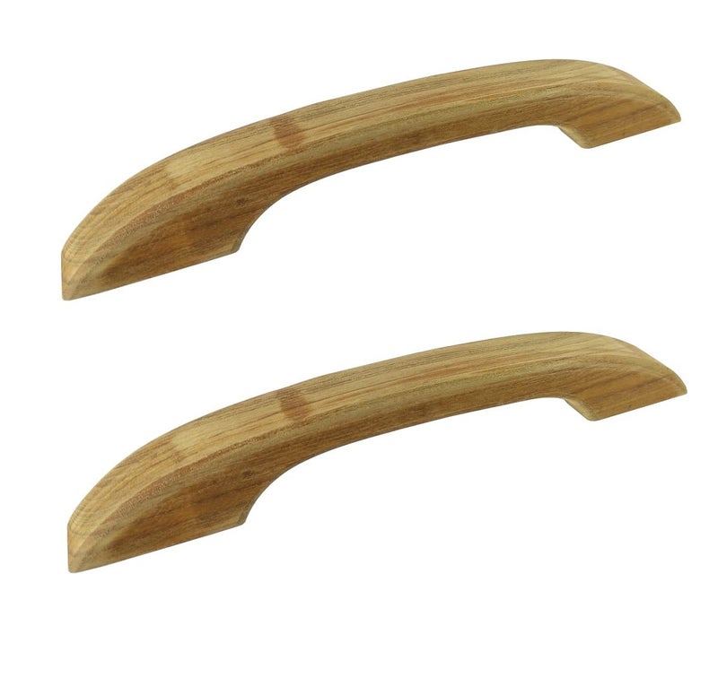 Furnexcel SH026 Wooden Handle for Main DoorsWardrobesCabinetsCupboards Oak Brown Conceal Handle Teak 275mm30mm40mm LWH Set of 2  - Image 1