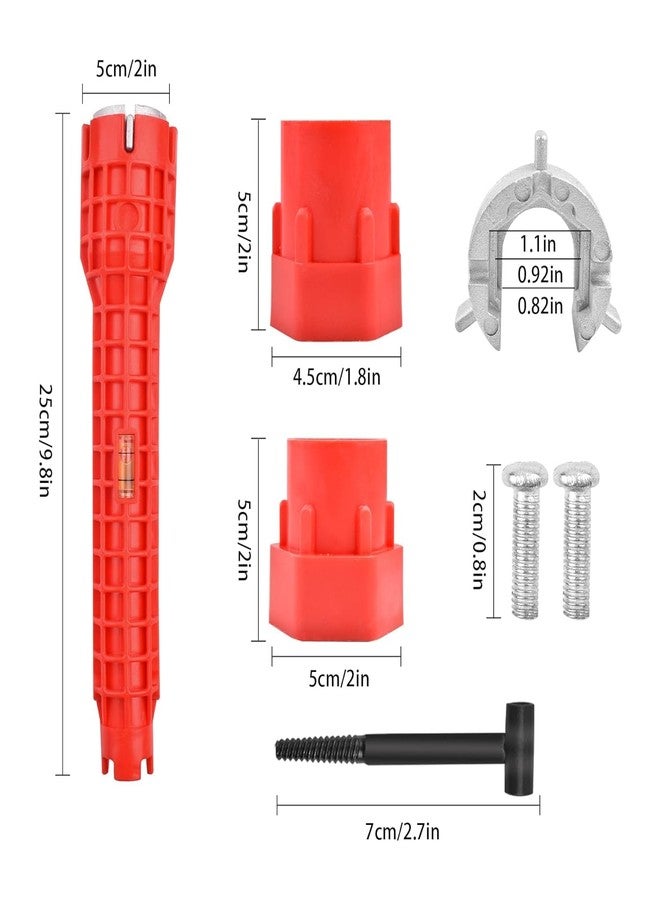 A AND S Tools® Faucet and Sink Installer, 8-in-1 Kitchen Faucet Wrench Tool, Multi-Purpose Sink Wrench for Tight Spaces, Bathroom Plumbing Tools, Basin Wrenches Repair Installation Hand Tools (Red) - Image 2