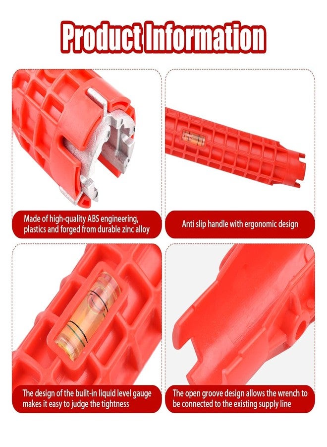 A AND S Tools® Faucet and Sink Installer, 8-in-1 Kitchen Faucet Wrench Tool, Multi-Purpose Sink Wrench for Tight Spaces, Bathroom Plumbing Tools, Basin Wrenches Repair Installation Hand Tools (Red) - Image 3