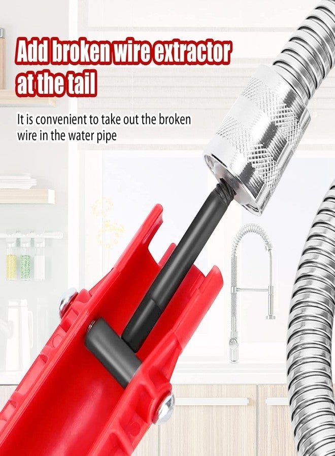 A AND S Tools® Faucet and Sink Installer, 8-in-1 Kitchen Faucet Wrench Tool, Multi-Purpose Sink Wrench for Tight Spaces, Bathroom Plumbing Tools, Basin Wrenches Repair Installation Hand Tools (Red) - Image 5