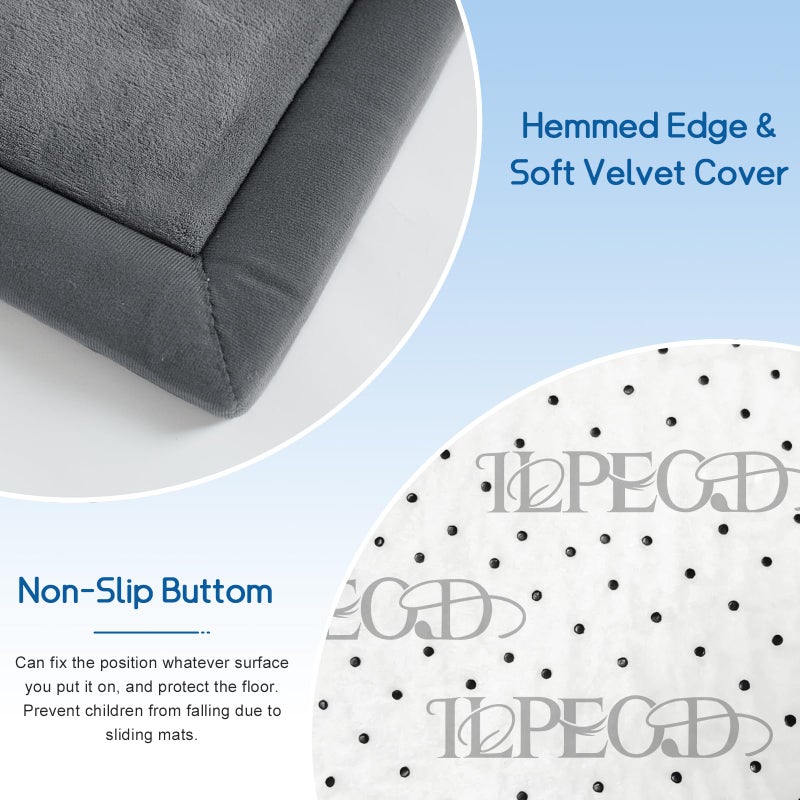 ILPEOD Baby Play Mat for Floor Nursery Rug Muscle Mat Area Rug Playroom Rug 59"x79" Playpen Mat Memory Foam 1.3" Thick Crawling Mat for Babies,Toddlers, Infants, Kids,Grey - Image 3