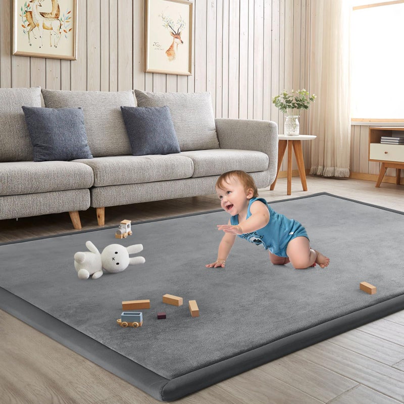 ILPEOD Baby Play Mat for Floor Nursery Rug Muscle Mat Area Rug Playroom Rug 59"x79" Playpen Mat Memory Foam 1.3" Thick Crawling Mat for Babies,Toddlers, Infants, Kids,Grey - Image 5