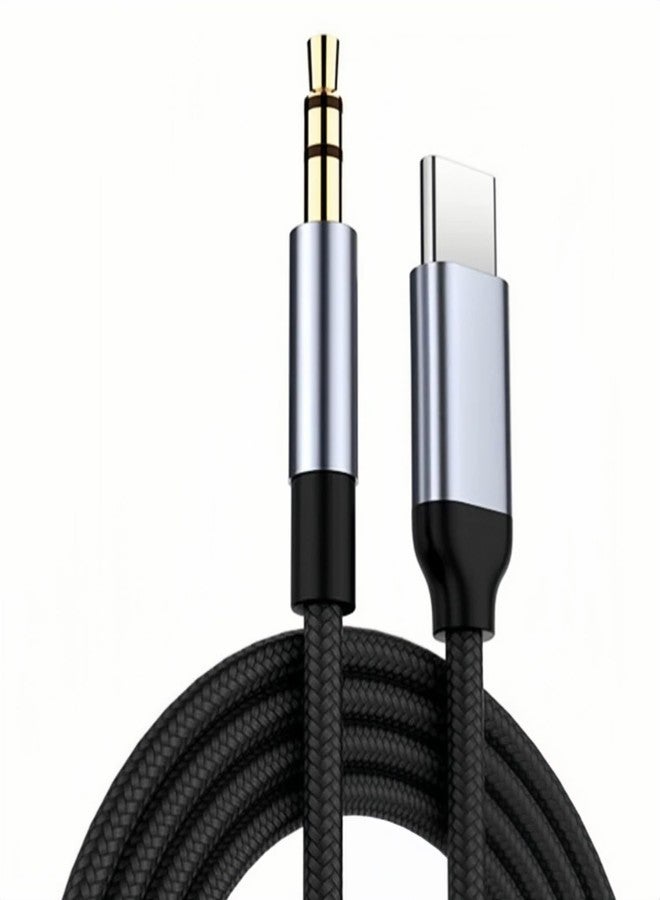 ALINNA USB C to 3.5mm Audio Aux Jack Cable [6.6ft/2m] Type C to 3.5mm Headphone Car Stereo Cord for iPhone 15 Pro Max 15 Pro 15 Plus 15 iPad Pro Samsung S24 S23 S22 S21 and More - Grey - Image 1