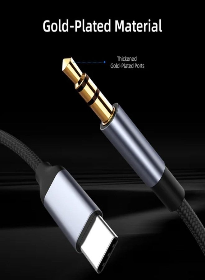 ALINNA USB C to 3.5mm Audio Aux Jack Cable [6.6ft/2m] Type C to 3.5mm Headphone Car Stereo Cord for iPhone 15 Pro Max 15 Pro 15 Plus 15 iPad Pro Samsung S24 S23 S22 S21 and More - Grey - Image 4