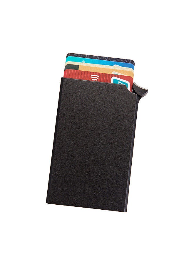 Generic Wallet Card Holder Aluminum Alloy Card Case Protector RFID Blocking Snap Button Pop-Up Tab Credit Anti-theft for Women Men Businessman - Image 1