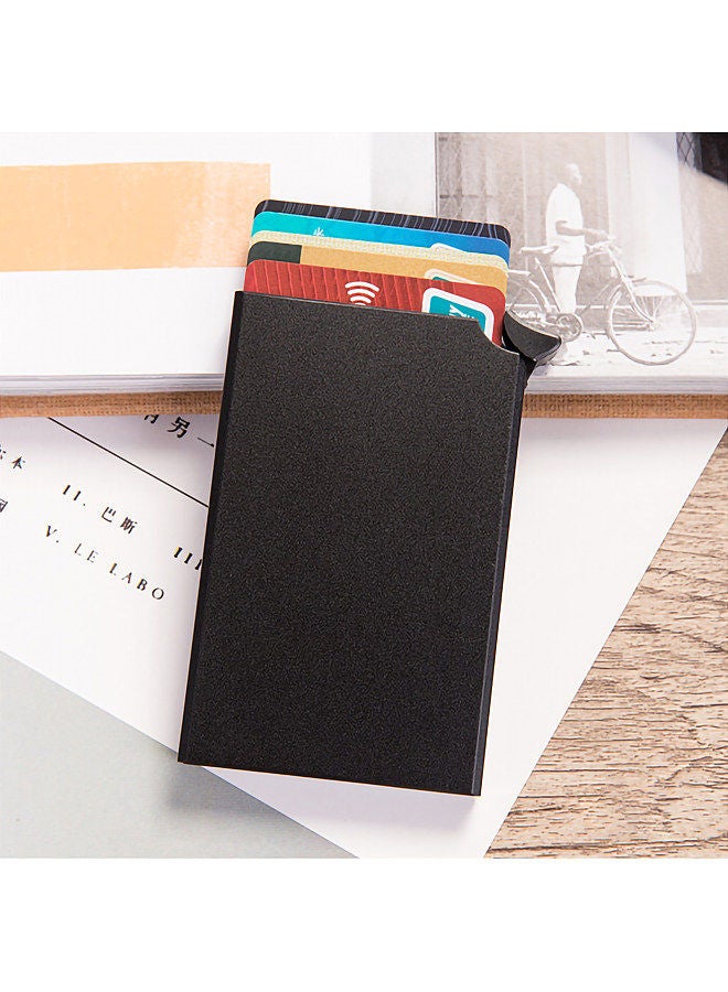 Generic Wallet Card Holder Aluminum Alloy Card Case Protector RFID Blocking Snap Button Pop-Up Tab Credit Anti-theft for Women Men Businessman - Image 2