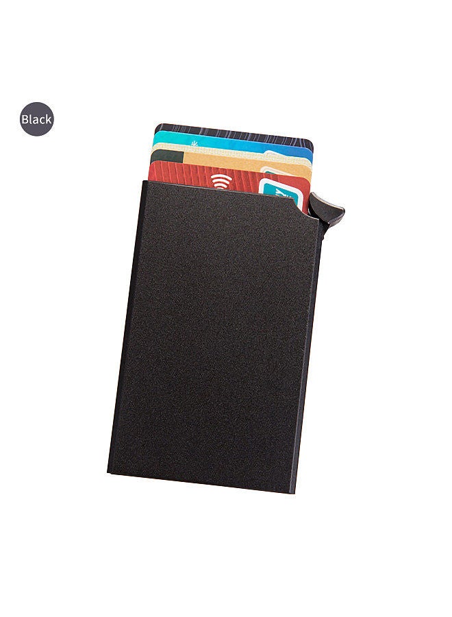 Generic Wallet Card Holder Aluminum Alloy Card Case Protector RFID Blocking Snap Button Pop-Up Tab Credit Anti-theft for Women Men Businessman - Image 4