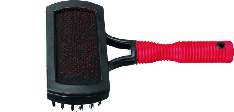 Trixie: - Plastic Double-Sided Soft Dog Brush | Made Out of Plastic, has Soft Nylon Bristles | Detangles and Removes Loose Hair, Gentle Care for Topcoat and Base Coat | Easy to Clean - 10 x 17 cm - Image 3