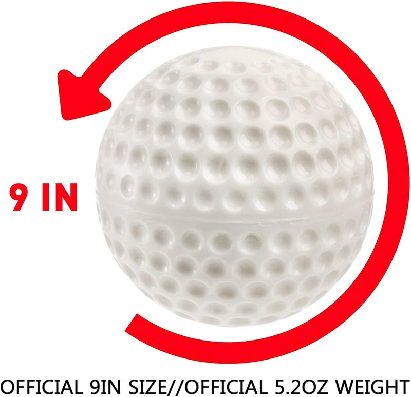 Tebery 12 Pack Green Dimpled Baseballs, 9-Inch Pitching Machine Baseballs for Hand-Eye Coordination, Hitting and Fielding Practice - Image 2