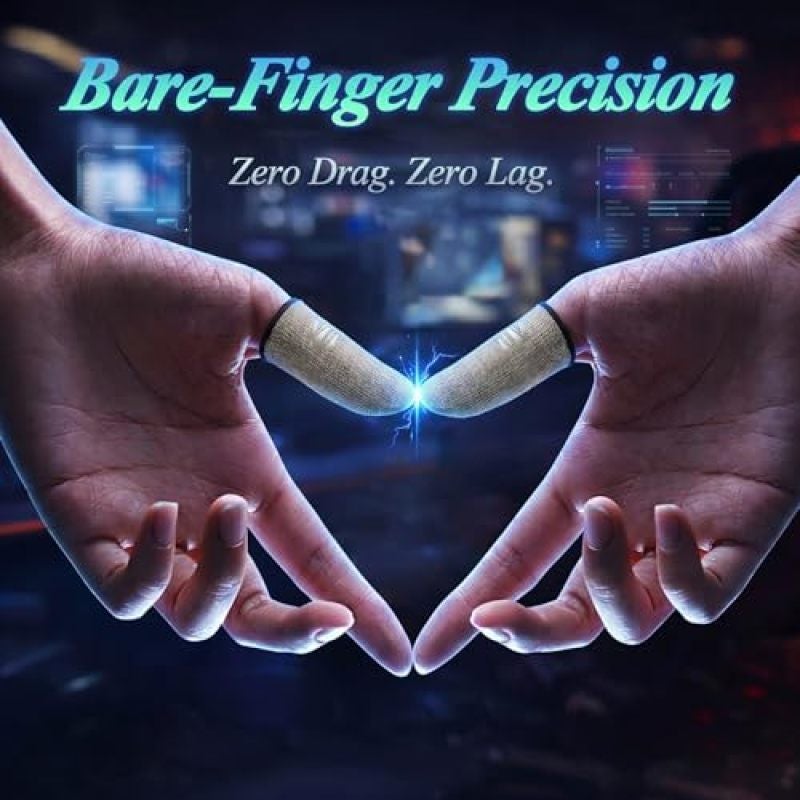 Gaming Finger Sleeves: 0.15mm Thick Silver Fiber, Precision Touchscreen Sensitivity - Anti-Slip Folded Edge, Conductive Sleeves for Mobile Esports Gaming, Home And On-the-Go Use - Image 2