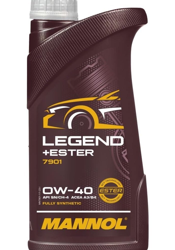 MANNOL Legend + Ester 0W-40 7901 Premium Bi-Synthetic Motor Oil, 1L - Image 1
