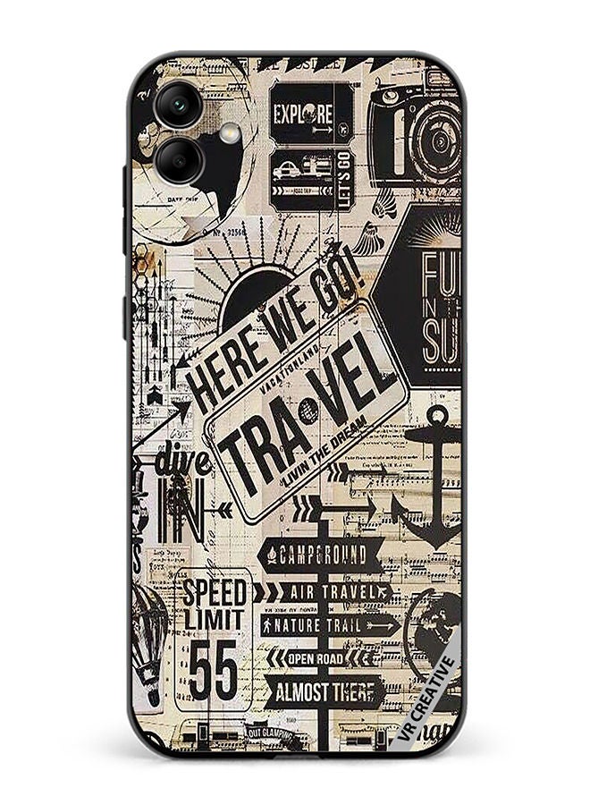 VR CREATIVE Protective Case Cover For Samsung Galaxy A04 Here We Go Travel Design Multicolour - Image 1