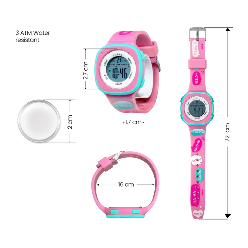 Curio  Kids's Plastic Digital Watch CU-2207LK-3 - 37 mm  | Best Price UAE
