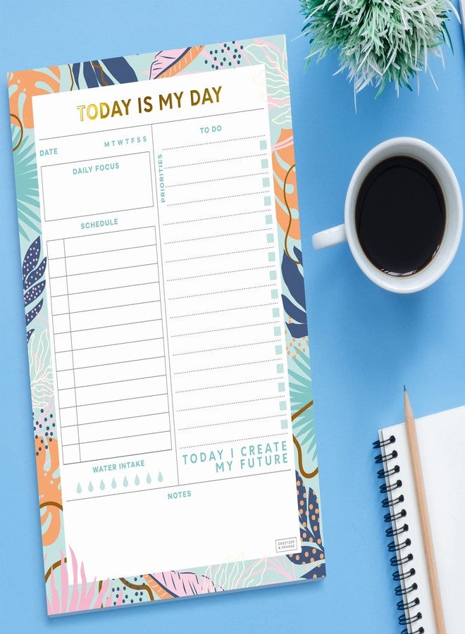 Sweetzer & Orange Today Is My Day Daily Planner Notepad. Undated Planner, Daily Agenda, Focus, and To Do List Pad with Checklist. 52 Day Organizer Calendar Pages, 7x10 - Image 4