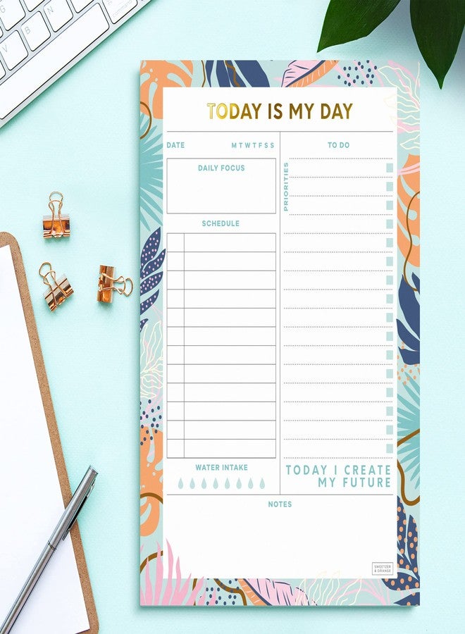 Sweetzer & Orange Today Is My Day Daily Planner Notepad. Undated Planner, Daily Agenda, Focus, and To Do List Pad with Checklist. 52 Day Organizer Calendar Pages, 7x10 - Image 5