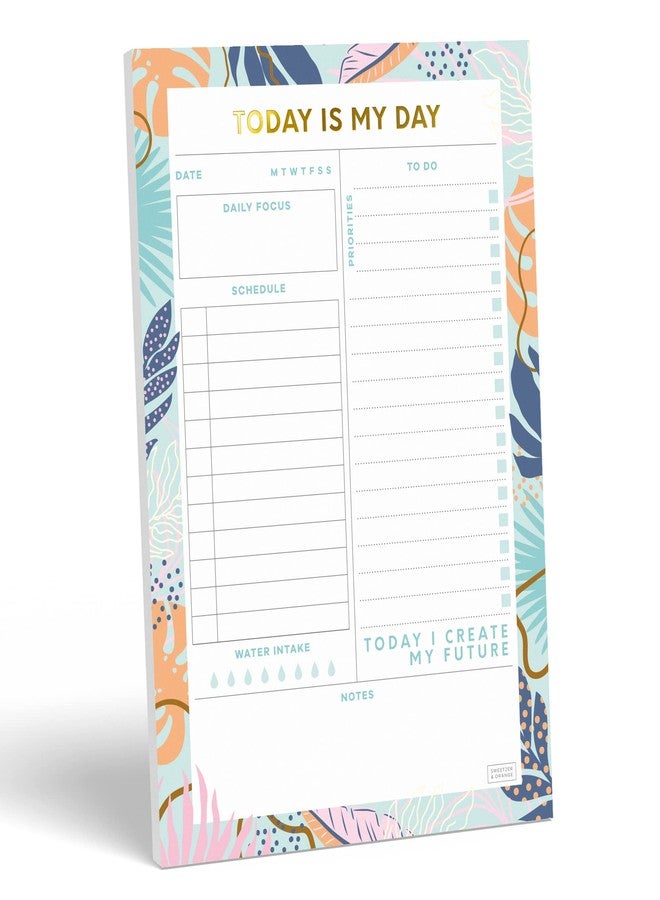 Sweetzer & Orange Today Is My Day Daily Planner Notepad. Undated Planner, Daily Agenda, Focus, and To Do List Pad with Checklist. 52 Day Organizer Calendar Pages, 7x10 - Image 1