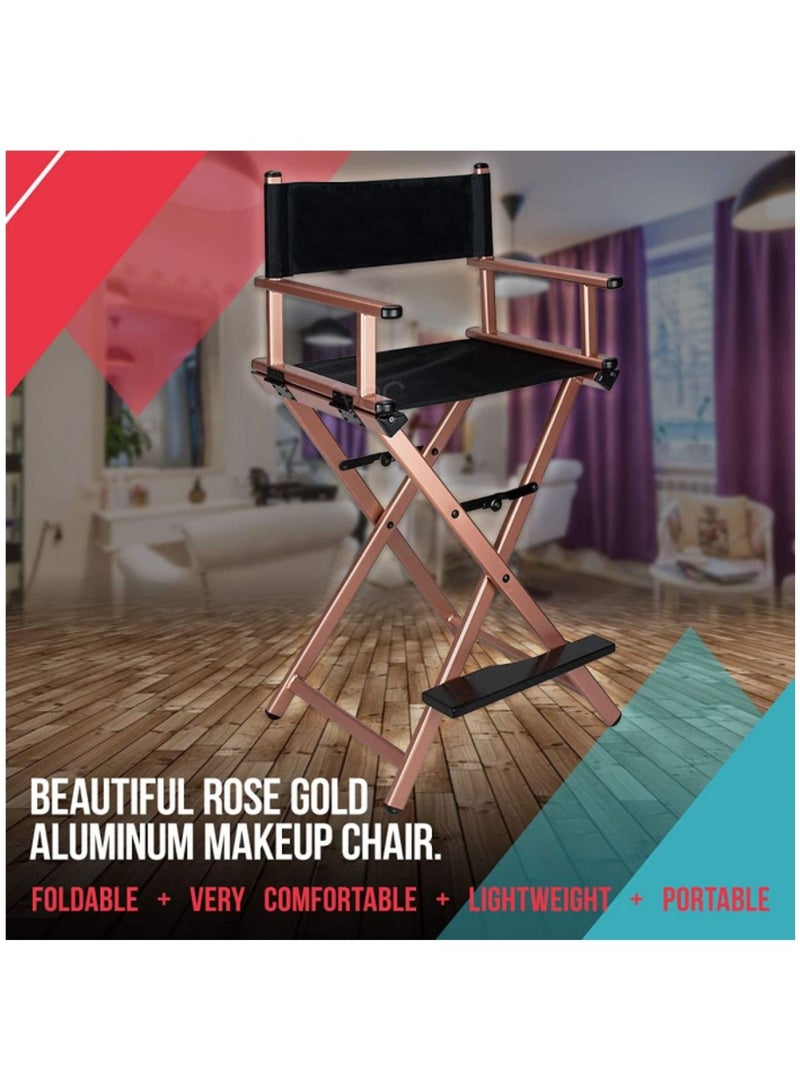 صالون سيستيم كرسي ميك اب ارتست لون ذهبي وردي - Image 2