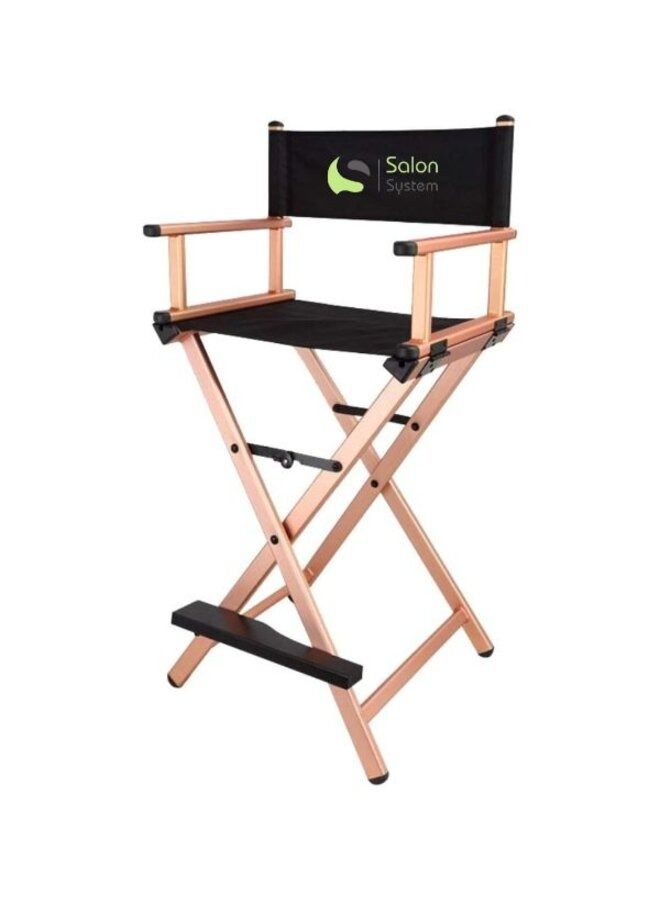 صالون سيستيم كرسي ميك اب ارتست لون ذهبي وردي - Image 1