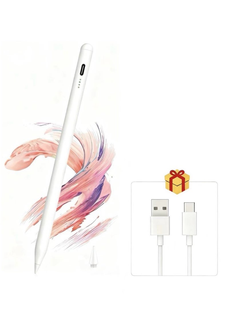 ألترون قلم Altrone Stylus لجهاز iPad 2018-2025 [شحن سريع | حساسية الإمالة | رفض راحة اليد] متوافق مع iPad 11/10/9/8/7/6، وAir 7/6/5/4/3، وPro 13”/12.9”/11”/M4، وMini 7/6/5، (أبيض) - Image 1