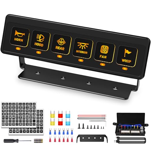 SS VISION 6 Gang Wireless Switch Panel 12V 80A Auxiliary Car Swtich Panel Universal Circuit Control Relay System Box with 4 Light Modes Memory Function for Car Truck UTV ATV Boat RV OffRoad - Image 1