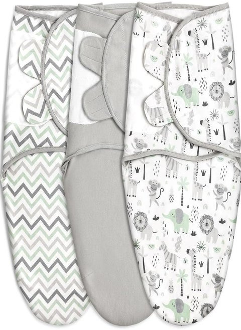 Adjustable Baby Swaddle Wrap 0-3 Months Swaddle Sack 3 Pack Wrap Set Swaddle Blanket for Newborn Boys or Girls
