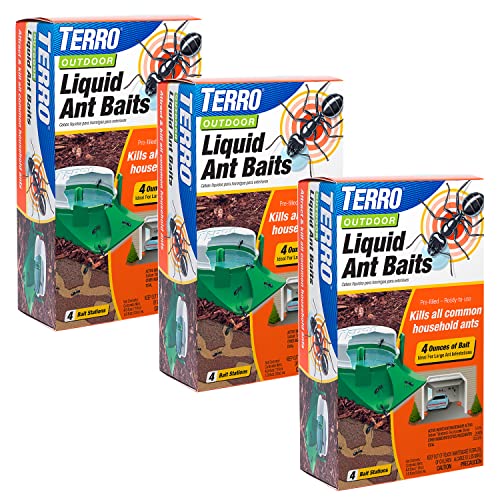 TERRO Outdoor Ready-to-Use Liquid Ant Bait Killer and Trap - Kills Common Household Ants - 12 Bait Stations - T1804-3SR - Image 1