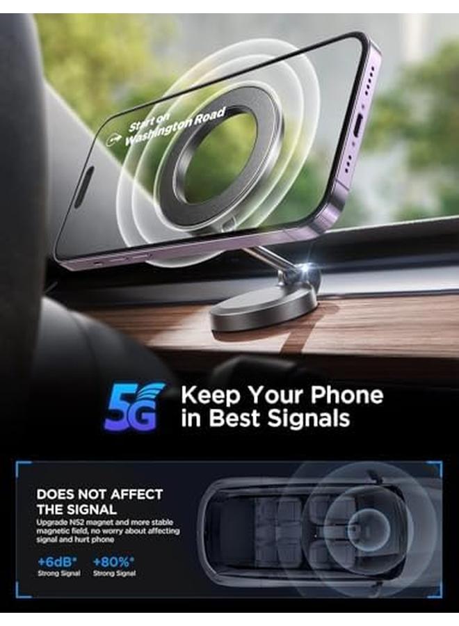 إيروريكس حامل هاتف مغناطيسي للسيارة قابل للطي، حامل هاتف للسيارة بدون استخدام اليدين، يدور 360 درجة، لجميع الهواتف، لهاتف Iphone Max Plus Mini - Image 5