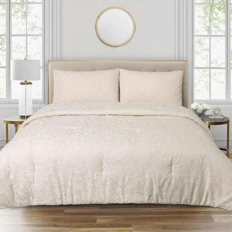 DWELL KIARA JACQUARD 4PC COMFORTER SET - BEIGE