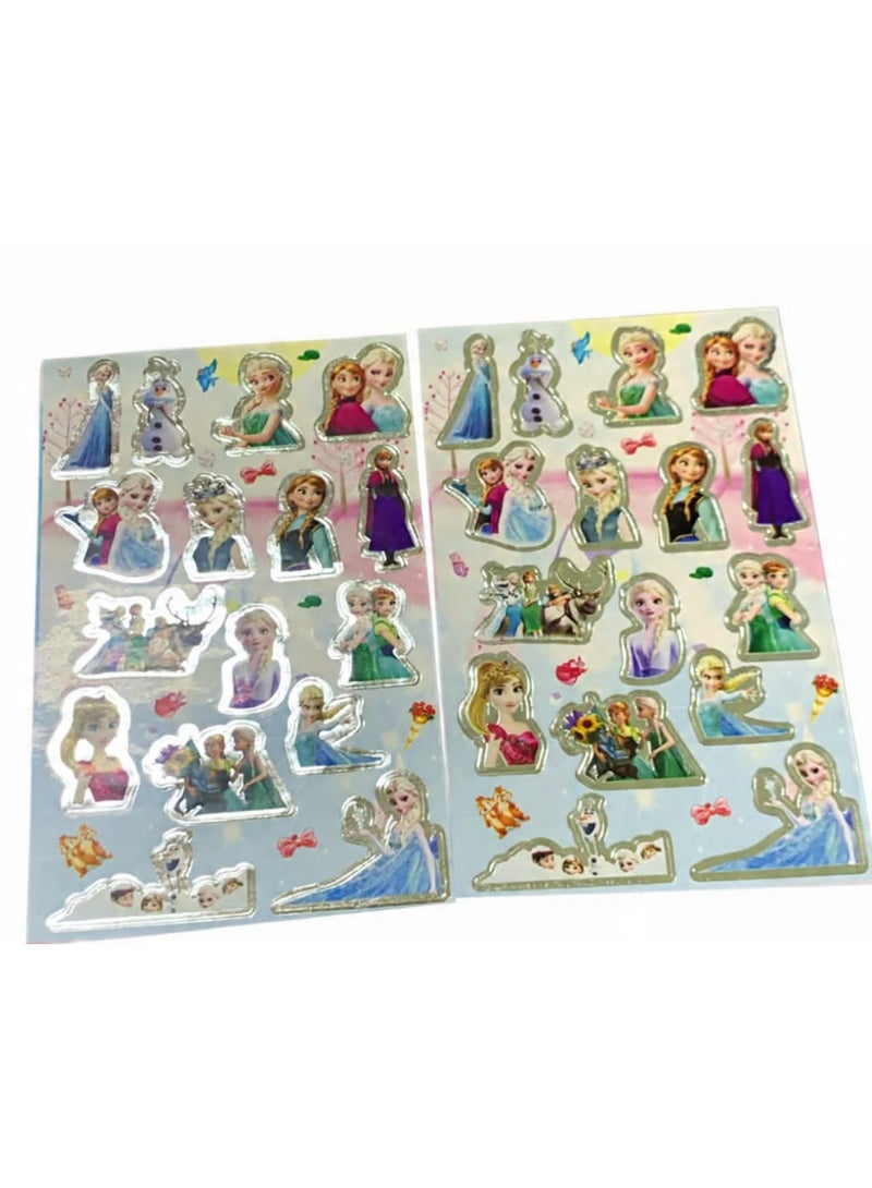 Cartoon sticker to put on the notebook and coloring the tag bag: 2 pages