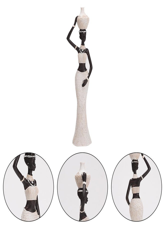 BRABUD African Statue Exotic Tribal Lady Art Figurine Black & White Home Living Room Shelf Shop Desk Decoration Collectible Creative Vintage Gift TQSHBS22 - Image 3