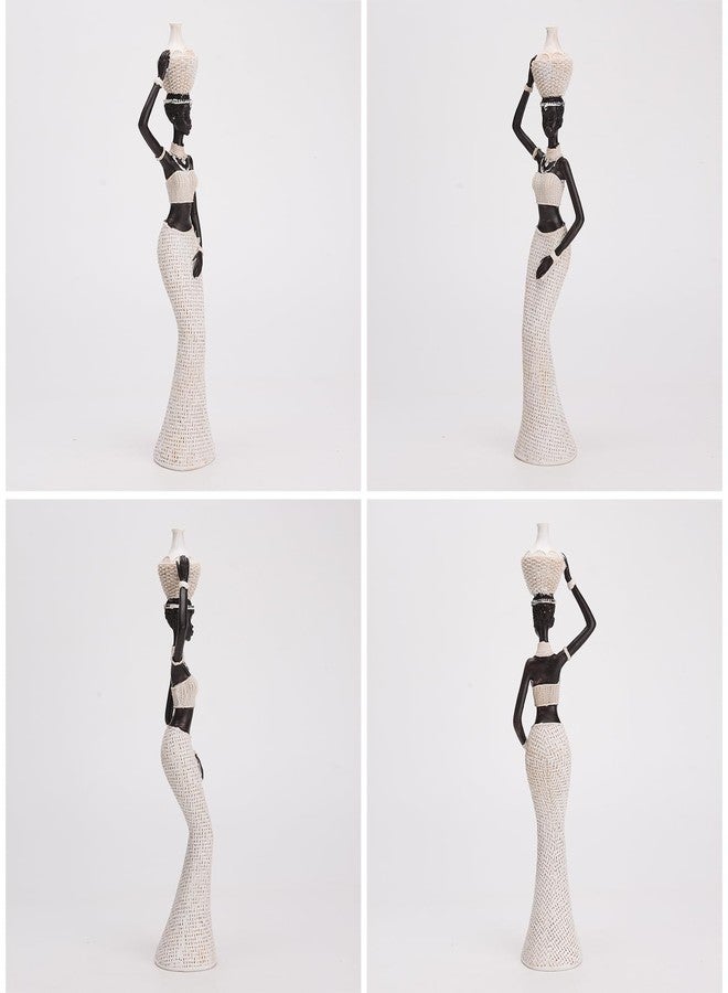 BRABUD African Statue Exotic Tribal Lady Art Figurine Black & White Home Living Room Shelf Shop Desk Decoration Collectible Creative Vintage Gift TQSHBS22 - Image 4