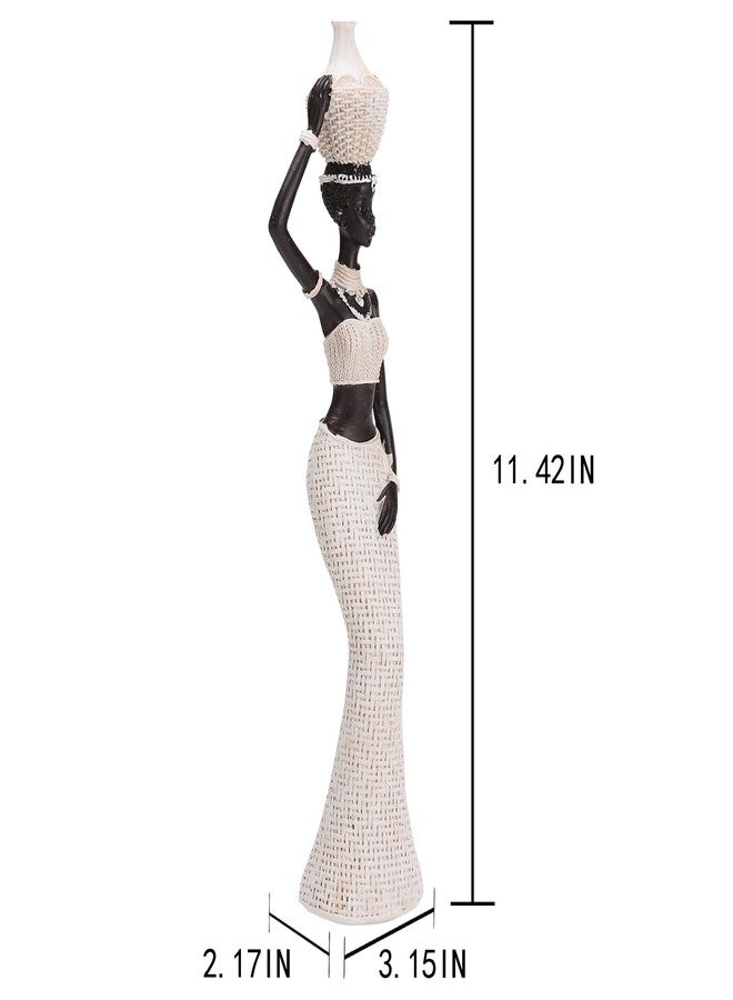 BRABUD African Statue Exotic Tribal Lady Art Figurine Black & White Home Living Room Shelf Shop Desk Decoration Collectible Creative Vintage Gift TQSHBS22 - Image 2
