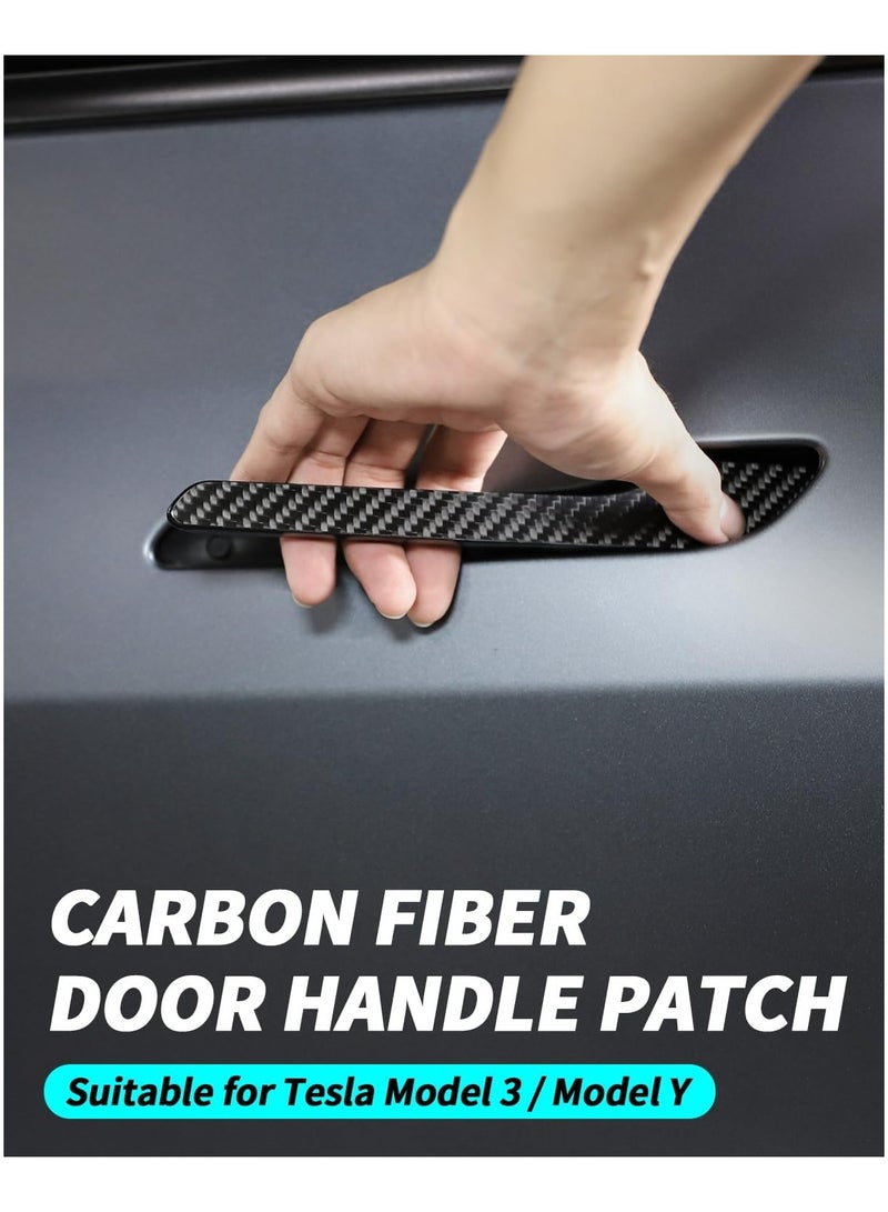 Oasisgalore 4PCS Real Carbon Fibre Door Handle Covers for Tesla Model 3/Y (2017-2022) - Matte Finish - Image 2