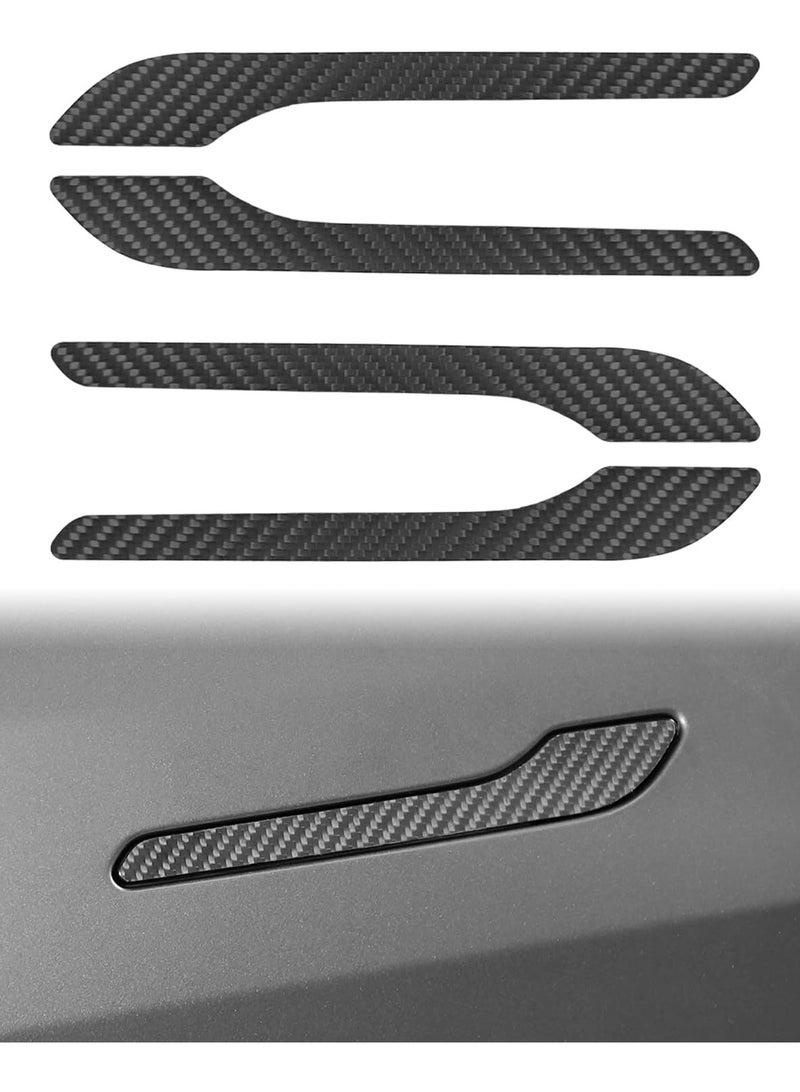 Oasisgalore 4PCS Real Carbon Fibre Door Handle Covers for Tesla Model 3/Y (2017-2022) - Matte Finish - Image 1